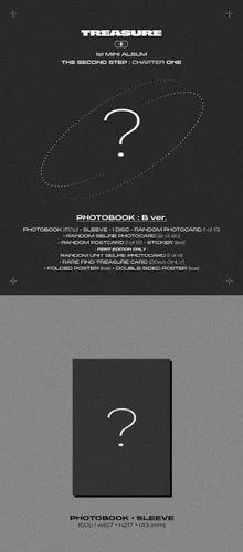 Vista 5 de TREASURE The Second Step : Chapter One 1st Mini Album PhotoBook Version Random Cover CD+150p PhotoBook+2p Selfie PhotoCard+1p PostCard+1p