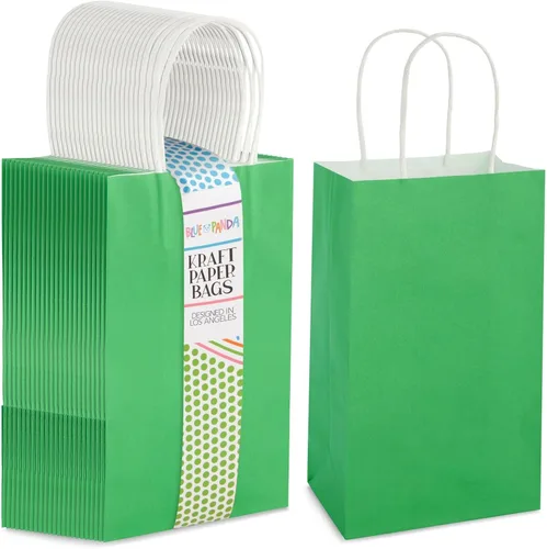 Vista 11 de BLUE PANDA Bolsas de regalo – 9 x 5 x 3 pulgadas, paquete de 25, color azul, bolsas de recuerdo de fiesta con asas para dulces y golosinas
