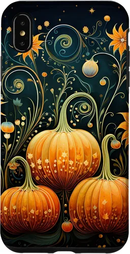Vista 11 de Funda floral para iPhone 16 Pumpkins Vintage Otoño Otoño