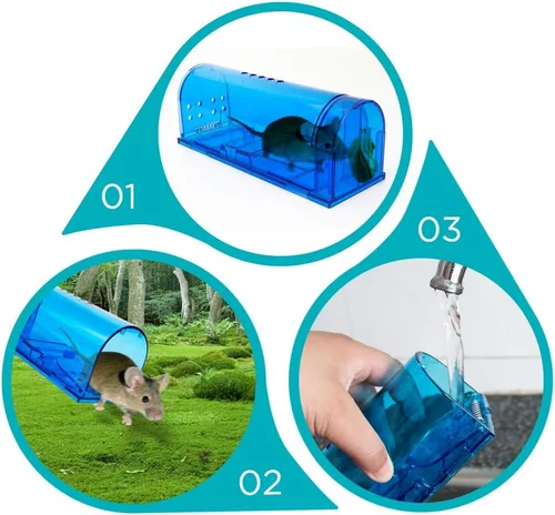 Vista 2 de Trampa para ratones humanitaria Atrapa y suelta trampas para ratones que funcionan Trampa para ratones que no matan para ratones/roedores