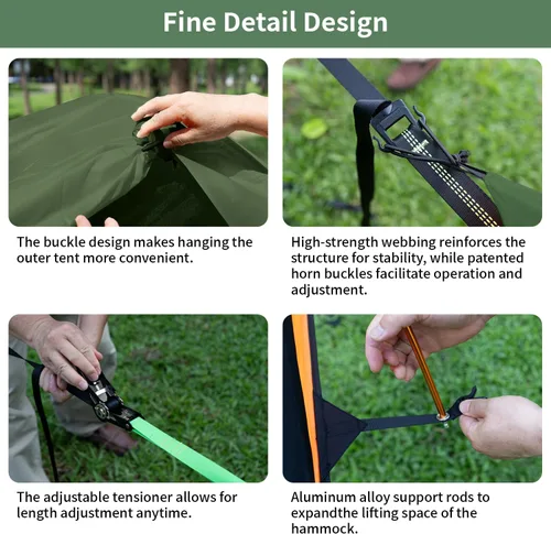 Vista 7 de TriHive - Tienda de campaña plana para acampar con mosquitera y lluvia PU3000, tienda de campaña 2 en 1 para una sola persona para mochileros