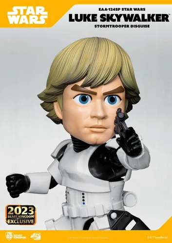 Vista 3 de Star Wars: Luke Skywalker (disfraz de Stormtrooper) EAA-124SP San Diego 2023 Figura de acción de ataque de huevo