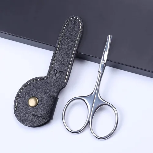 Vista 7 de YOUYISI Tijeras de pelo de nariz de 3.75 pulgadas, tijeras de bigote facial pequeñas de punta redonda para recortar hombres