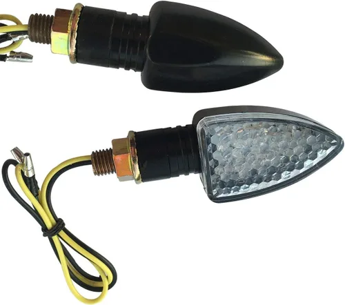 Vista 2 de Black Small LED Motorcycle Turn Signal Blinkers Side Marker Indicators Blinkers Compatible for Kawasaki Ninja H2R