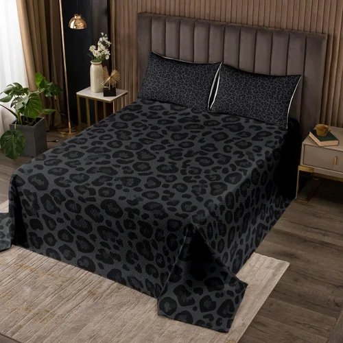 Vista 19 de Juego de colcha con lazo para niños, tamaño individual, diseño de cebra y leopardo con purpurina, decoración de habitación para niñas y mujeres