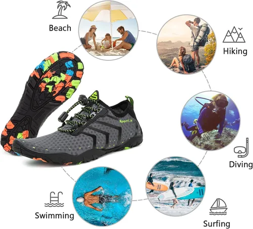 Vista 6 de WateLves Water Shoes Mens Womens Beach Swim Shoes Quick-Dry Aqua Socks Pool Shoes for Surf Yoga Water Aerobics