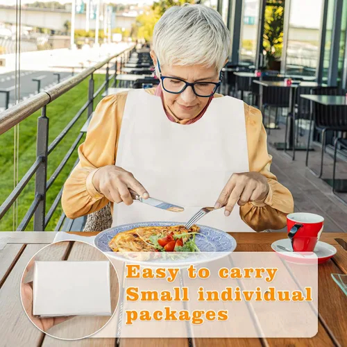 Vista 5 de Paquete de 50 delantales de plástico desechables para adultos, baberos de langosta para adultos, baberos para comer, baberos para adultos a prueba