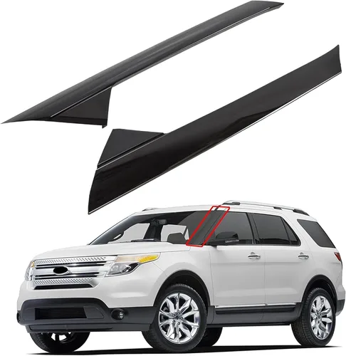 Vista 9 de KUAFU A-Pillar Molding Exterior para Parabrisas Compatible con Ford Explorer 2011-2019 4 puertas Utility con cinta lateral de repuesto