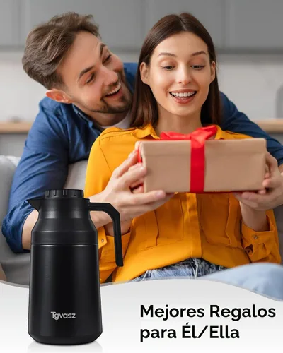 Vista 7 de 2 jarras térmicas de café de acero inoxidable aisladas para líquidos calientes, al vacío, jarra térmica, dispensador de jarra para mantener la leche