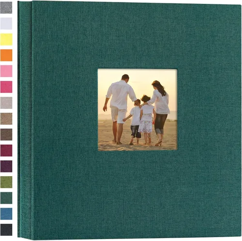 Vista 57 de potricher - Álbum de fotos pequeño para 100 fotos de 4 x 6 pulgadas, con portada de lino con foto, familiar, para bodas, aniversarios, bebés o Beige