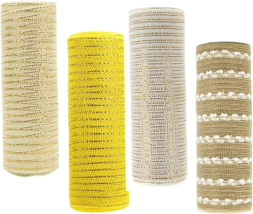 Vista 15 de 4 rollos de cinta de malla decorativa para decoración de coronas, 10 pulgadas x 30 pies, rollo de malla decorativa de San Valentín, suministros