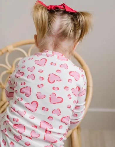 Vista 5 de moimoln Sibling Matching 6M-8Y Pijamas de algodón suave y cálido de modal con mangas largas de personaje, ajustados, para dormir todos los días