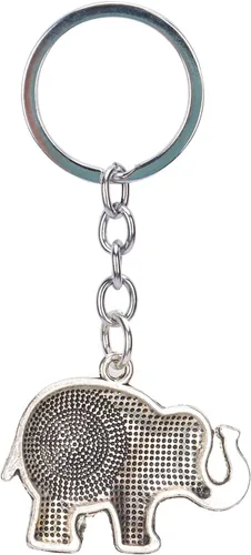 Vista 7 de Llavero de elefante lindo para mujer, colgante de aleación de diamantes de imitación de cristal, llavero de ojo azul para bolsa de llaves, teléfono