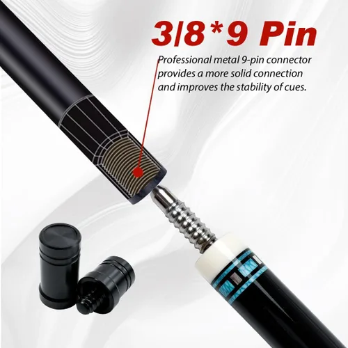 Vista 6 de Carbon Fiber Pool Cue Stick 11.5mm 12.5mm Low Deflection Pool Stick with Wood Butt Professional Cue Stick with Adjustable Extension