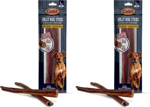 Vista 19 de Cadet Bully Hide Sticks Natural Dog Chews, Large, 7 Count
