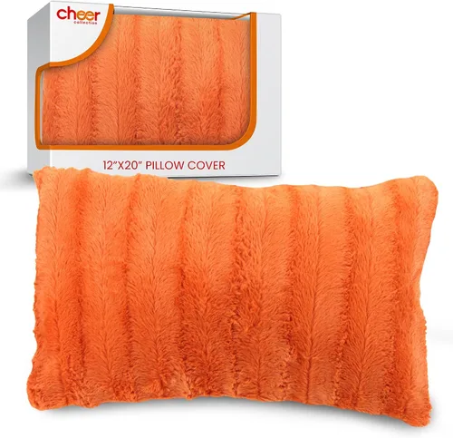 Vista 14 de Cheer Collection Funda de Almohada Decorativa de Piel Sintética 18x18 pulgadas– Funda de Almohada de Acento Decorativa Suave para Sofá o Cama, Funda