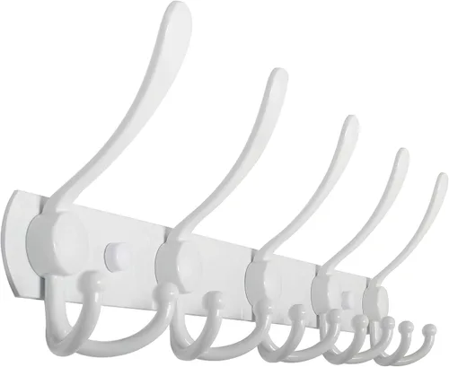 Vista 18 de WEBI Perchero de Pared Montado en Pared, Ganchos para Abrigos Montado en Pared, 5 Ganchos Tri para Colgar Abrigos, Colgador de Pared para Abrigos