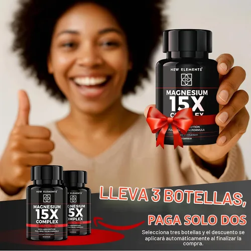Vista 2 de Complejo de magnesio 15 en 1 de 224 mg - Cápsulas de suplemento de magnesio múltiple, mezcla completa de magnesio y combo - El mejor complejo