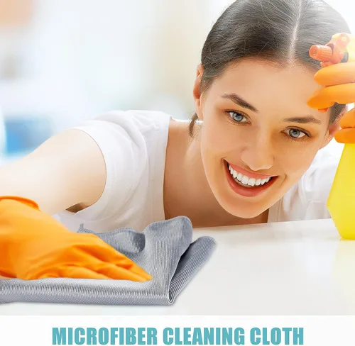 Vista 5 de Tatuo 18 paños de limpieza de vidrio de microfibra (16 x 16) paño de pulido, sin rayas, sin pelusas, limpia rápidamente ventanas, gafas, parabrisas