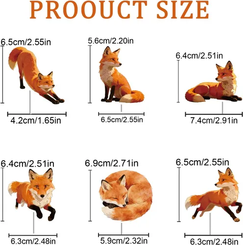 Vista 3 de 48 Pcs Fox Cupcake Toppers - Woodland Animal Cake Picks for Woodland Animal-Themed Baby Shower Birthday Party Table Decorations Supplies