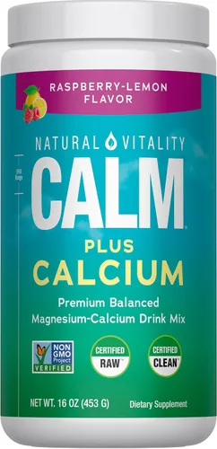 Vista 8 de Natural Vitality Calm, suplemento de citrato de magnesio y calcio, polvo para mezcla de bebidas apoya una respuesta saludable al estrés, sin gluten