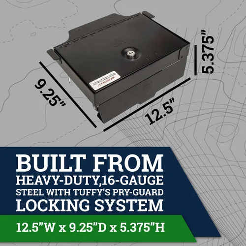 Vista 6 de Caja de seguridad de consola central Tuffy para RAM 1500/2500/3500 2019–2025, inserción de acero de calibre 16, cerradura anti-palanca, sin