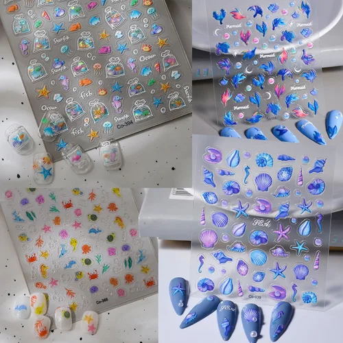 Vista 9 de 20 hojas de calcomanías de uñas 3D, diseño de oro/diamante, lujosas calcomanías de uñas autoadhesivas con relieve, calcomanías de uñas de flores
