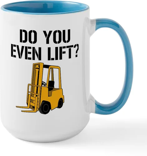 Vista 7 de CafePress Do You Even Lift Forklift - Taza grande de cerámica (15.0 fl oz)