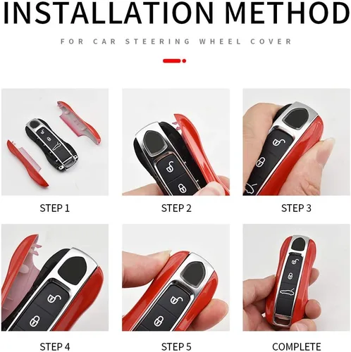 Vista 7 de SANRILY Funda de Reemplazo para Llavero de Fibra de Carbono Textura para Porsche Cayenne 911 Taycan Panamera 2020, Entrada sin Llave, Llavero Remoto