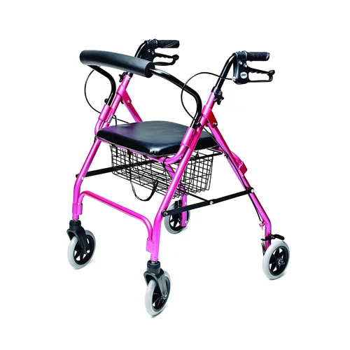 Vista 4 de Lumex Walkabout Lite Rollator – Andador rodante ligero de 14.5 lb. con asiento para personas mayores, Lavanda