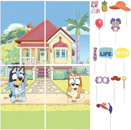 Vista 4 de amscan Blues Clues Scene Setters® con accesorios para fotos, 40 x 27.5 pulgadas, diseño surtido, 1 juego de 16 piezas.