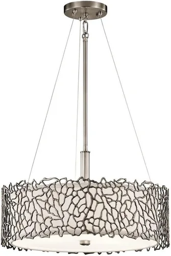 Vista 3 de Kichler 43349CLP Mini Colgante Coral Plata 1-Luz, Estaño Clásico