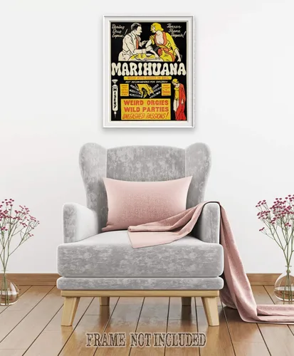 Vista 4 de Marihuana - Gran decoración y regalo para los amantes de la marihuana, maleza, maceta, 420 y cannabis por menos de 35 $ (lienzo, 16.0 x 20.0 in)