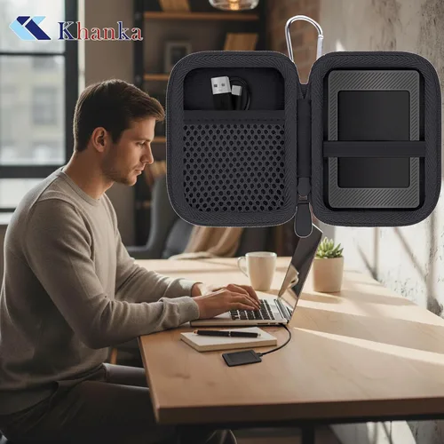 Vista 8 de khanka Estuche de almacenamiento para Lexar ES4 1TB/ES5 2TB/SL500 unidad de Negro