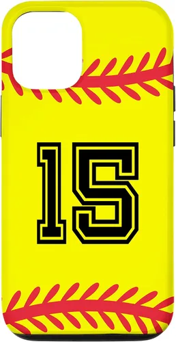 Vista 11 de Funda para iPhone 12 mini jersey de softbol número 15