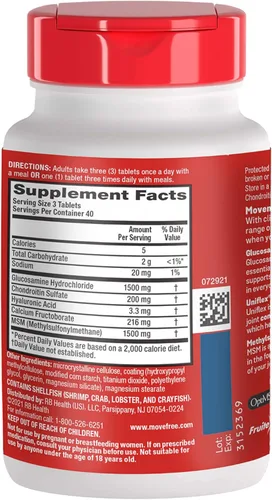Vista 11 de Move Free Suplemento avanzado de glucosamina, condroitina y MSM para el apoyo de las articulaciones, apoya la movilidad, comodidad, fuerza