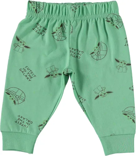 Vista 3 de STAR WARS Baby Yoda Boys' 3 Piece Short Sleeve Bodysuit Pull-on Pants and Accessory