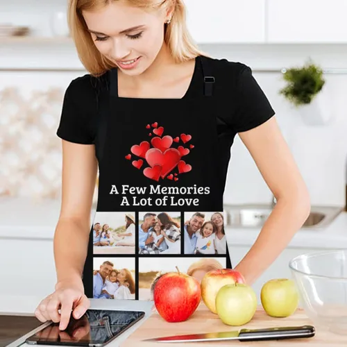 Vista 7 de EAQ Delantales personalizados para mujeres y hombres, delantales personalizados con foto personalizada para cocinar, servir, cafetería