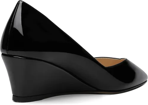 Vista 5 de NUMALEO Zapatos de tacón bajo de cuña sólida para mujer, con puntera puntiaguda, de 2 pulgadas