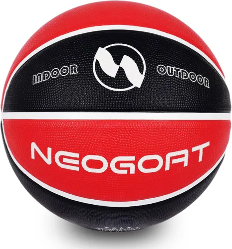 Vista 2 de Pelota de baloncesto para niños y jóvenes tamaño 4/5 25.5/27.5", Pelota de baloncesto de goma gruesa y duradera de alto rebote NEOGOAT tamaño 4/5