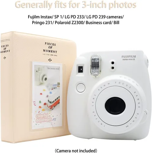 Vista 2 de Ablus - Álbum de fotos con 64 bolsillos para fotos instantáneas de cámaras Fujifilm Instax Mini 7s 8 8+ 9 25 26 50s 70 90 y letrero, pequeño