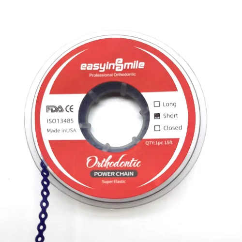 Vista 3 de Ortodoncia dental ultra elástica de goma para cadenas de alimentación Corto/Largo/Cierre (Largo, Negro)