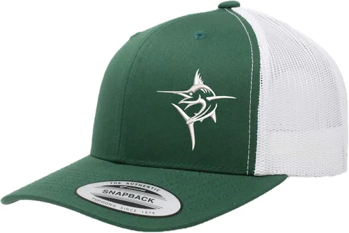 Vista 11 de Embroidered Swordfish Trucker Hat for Men & Women – Adjustable Mesh Back Snapback Baseball Cap for Fishing Negro-swwt