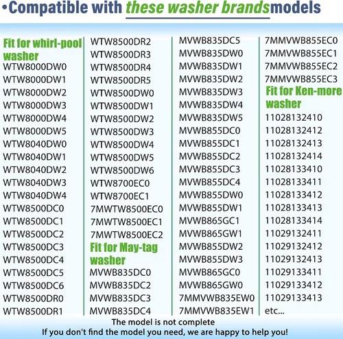 Vista 5 de W11130356 Kit de varilla de suspensión de 28.3 pulgadas compatible con lavadora Whirl-pool Ken-more Mag-tag - Reemplaza W10594084 W10735787