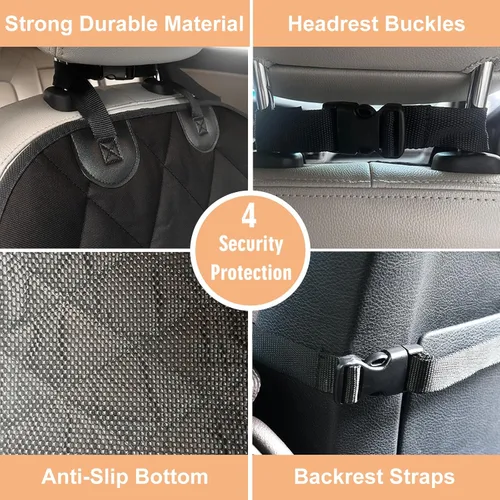 Vista 2 de Funda para asiento delantero de automóvil para perro, impermeable, a prueba de arañazos y antideslizante, duradera para asiento delantero
