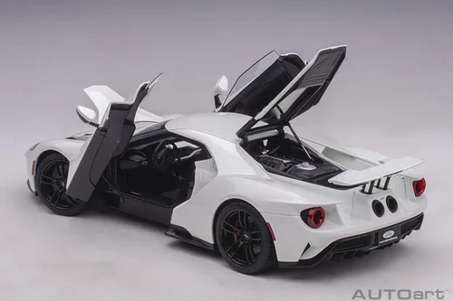 Vista 6 de AUTOart 72941 Ford GT Frozen White 1/18 Model Car 2017