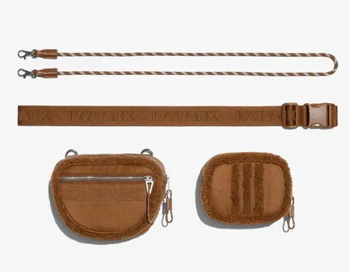 Vista 3 de Adidas Originals X Ivy Park Sherpa - Riñonera y riñonera color marrón salvaje, talla única, marrón (Wild Brown), Riñonera y riñonera