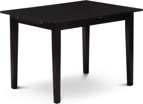 Vista 8 de East West Furniture NOGR3-BLK-W - Juego de mesa de comedor de 3 piezas para espacios pequeños que contiene una mesa de comedor rectangular con hoja
