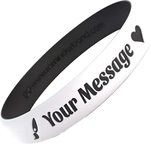 Vista 20 de Reminderband - Pulseras lujosas de silicona y goma para motivación, eventos, regalos, apoyo, recaudación de fondos y concientización, para hombres