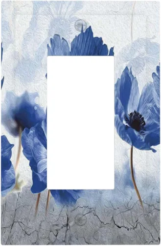 Vista 196 de Pintura al óleo de flores abstractas de 1 cuadrilla de interruptor de luz dúplex individual cubierta de salida placa de pared decorativa Placa